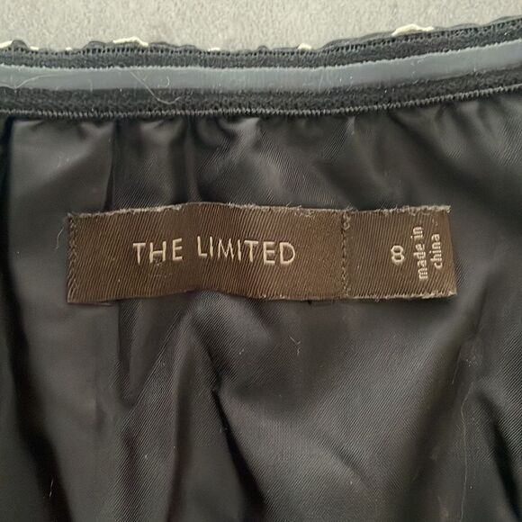 THE LIMITED strapless fit and flare dress black and cream lined zipper size 8 - Picture 8 of 14